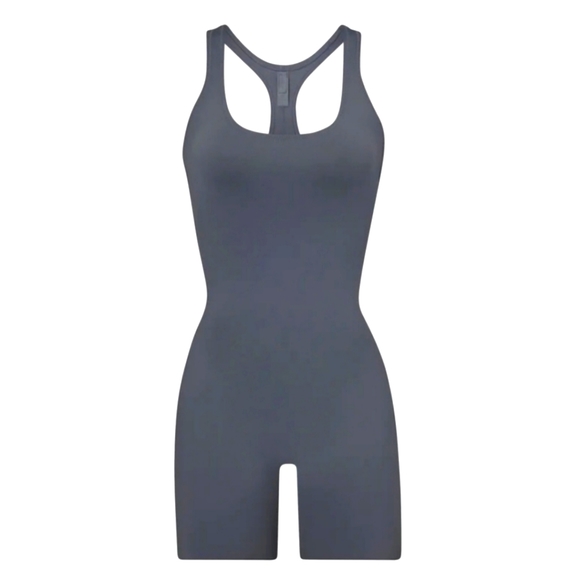 SKIMS Other - SKIMS Swim Cycle Suit Gunmetal One piece swimwear Onesie Cyclesuit